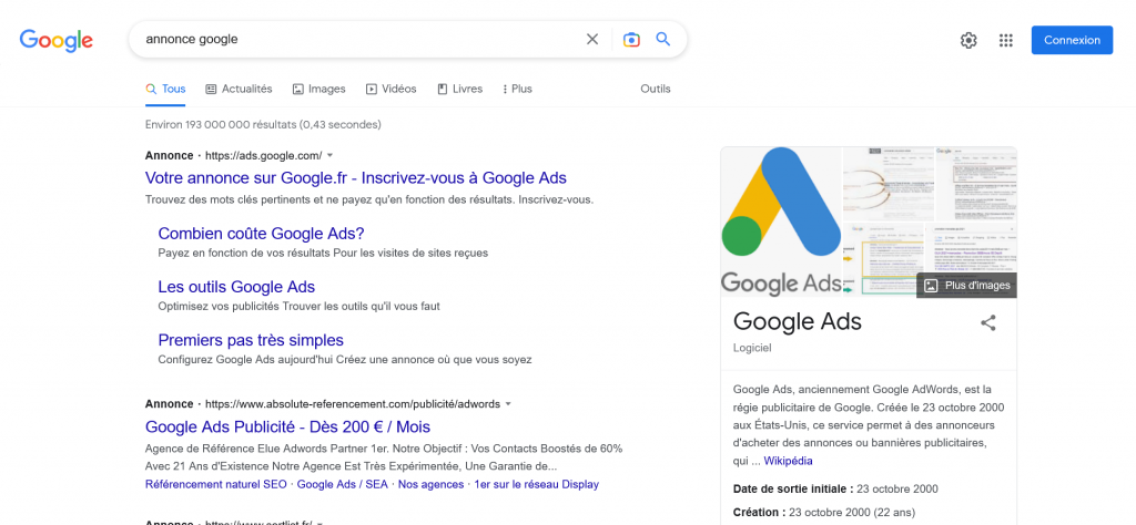 Google Ads SEA referencement payant