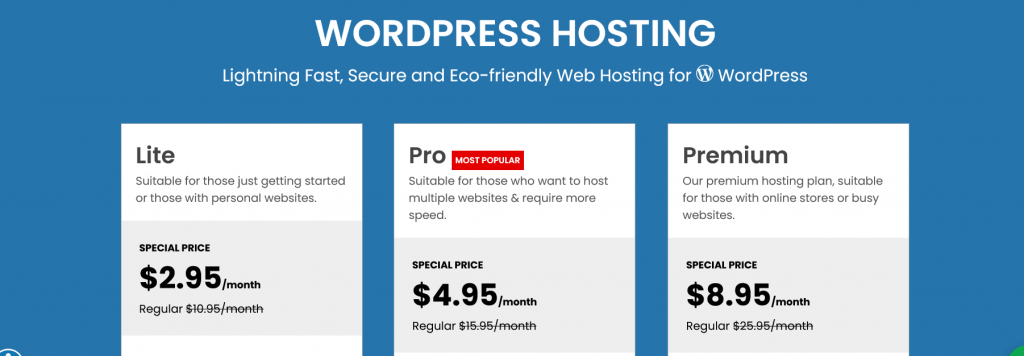 comparatif hebergement WordPress Greengeeks